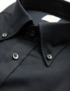 Slimline Skjorta Flanell Bomull Svart S