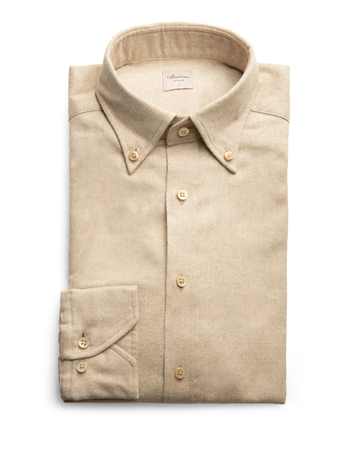 Slimline Skjorta Flanell Bomull Beige XL