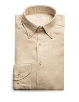 Slimline Skjorta Flanell Bomull Beige XL