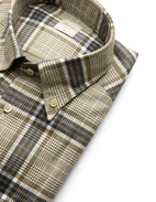 Regular Skjorta Flanell Bomull Rutig Olivgrön/Beige/Blå XXL