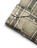 Regular Skjorta Flanell Bomull Rutig Olivgrön/Beige/Blå XXL