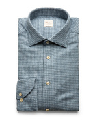 Regular Skjorta Flanell Bomull Hundtand Ljusblå