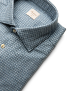 Slimline Skjorta Flanell Bomull Hundtand Ljusblå L