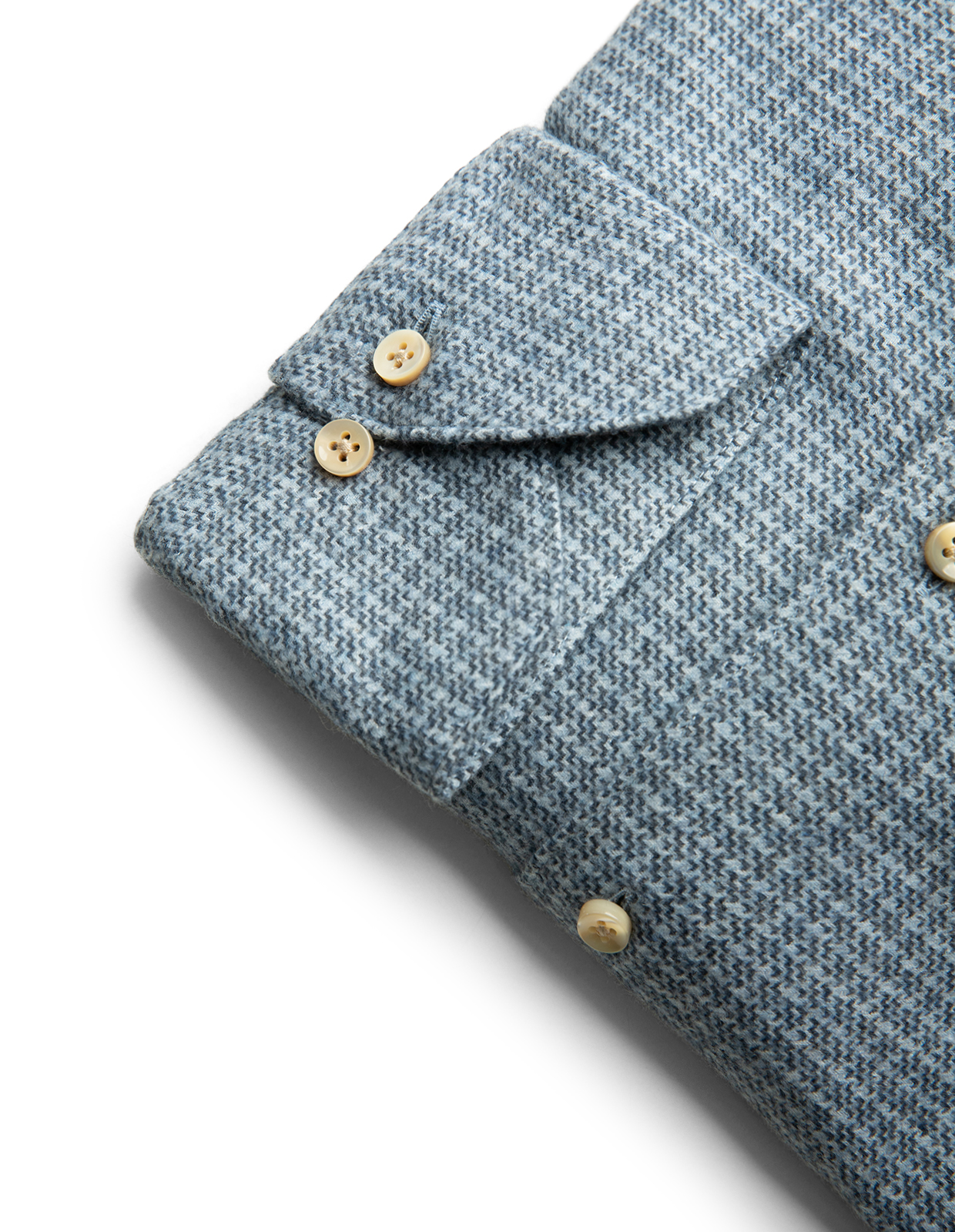 Slimline Skjorta Flanell Bomull Hundtand Ljusblå L