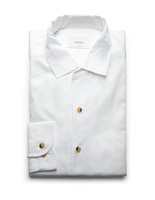 Casual Fit Skjorta Bomull Tvättad Vit