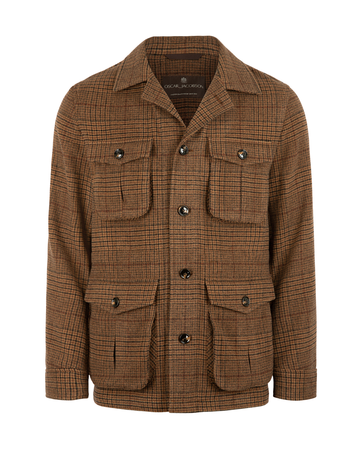 Overshirt Ullblandning Rutig Brun M