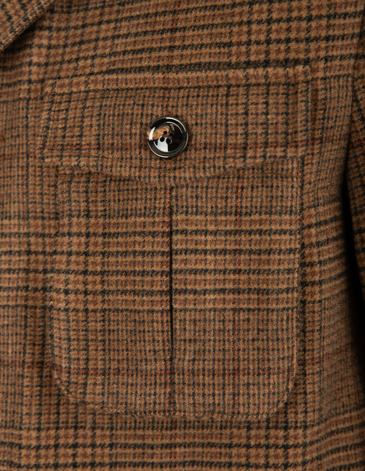 Overshirt Ullblandning Rutig Brun M