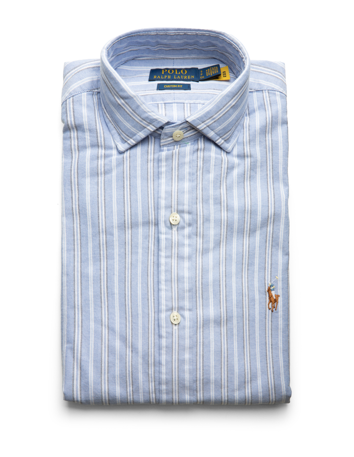 Custom Fit Skjorta Oxford Randig Blå