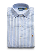 Custom Fit Skjorta Oxford Randig Blå