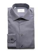 Slim Fit Skjorta Semi Solid Twill Marinblå