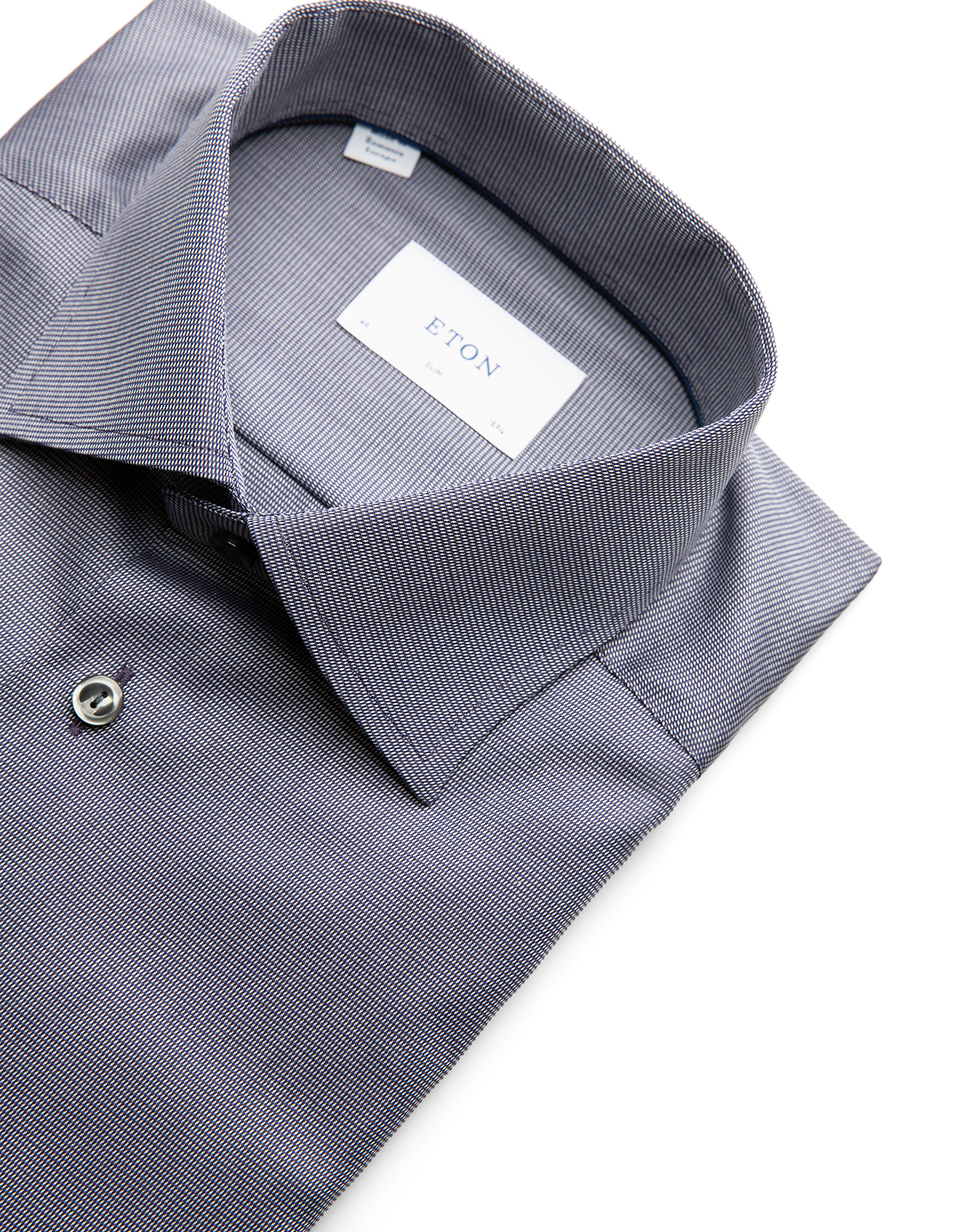 Slim Fit Skjorta Semi Solid Twill Marinblå