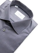 Slim Fit Skjorta Semi Solid Twill Marinblå