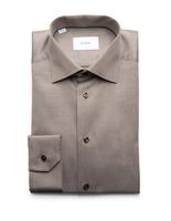 Slim Fit Skjorta Semi Solid Twill Brun 39