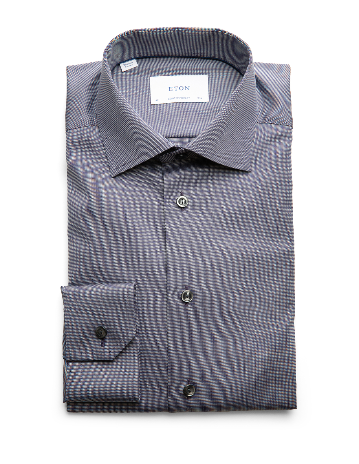 Contemporary Fit Skjorta Semi Solid Twill Marinblå