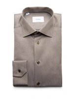 Contemporary Fit Skjorta Semi Solid Twill Brun 39