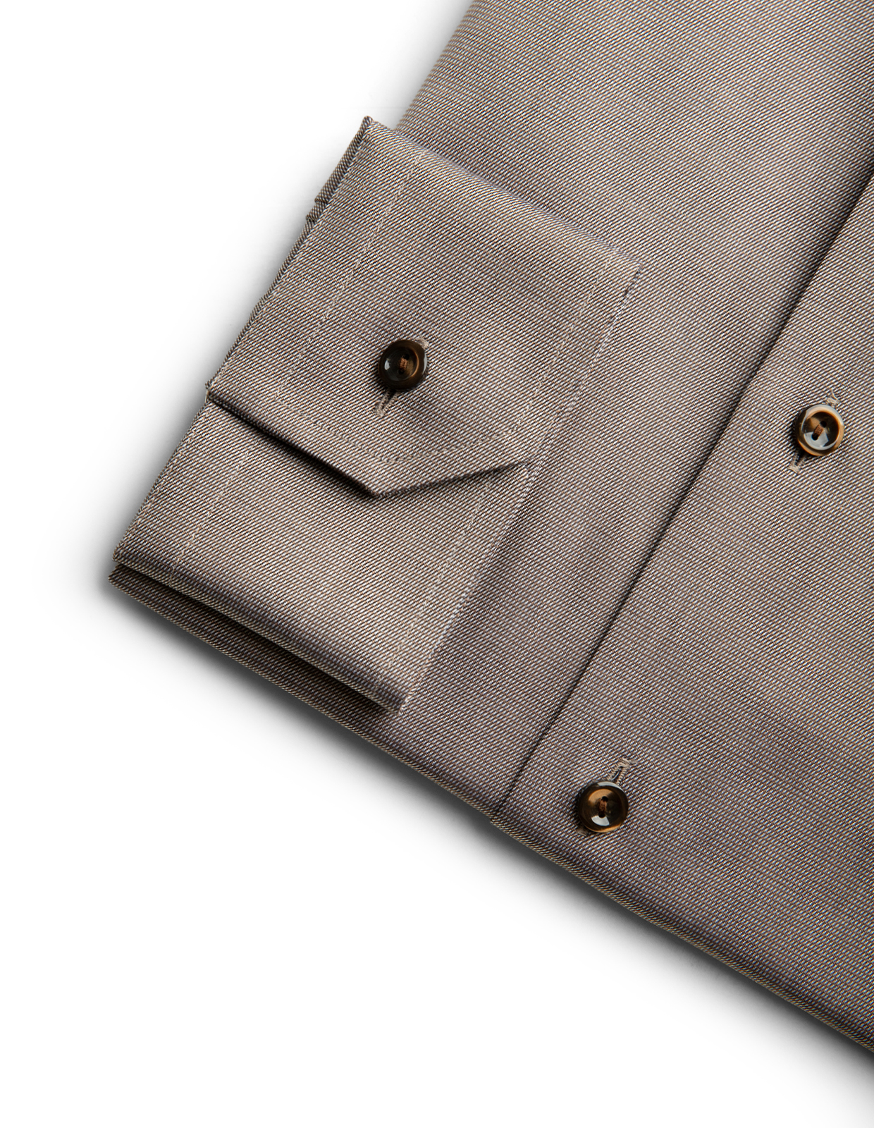 Contemporary Fit Skjorta Semi Solid Twill Brun 39