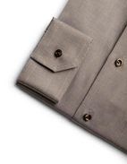 Contemporary Fit Skjorta Semi Solid Twill Brun 39