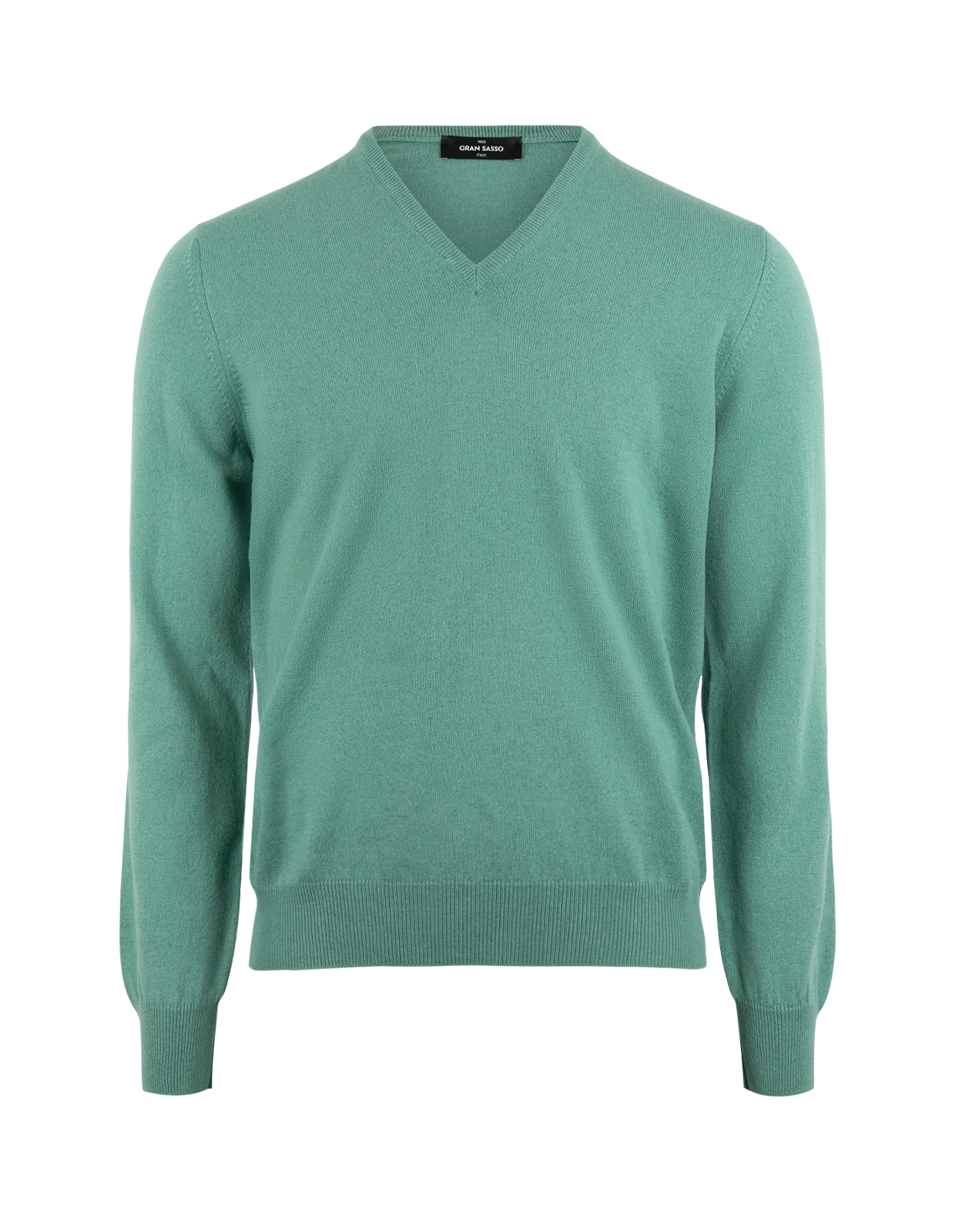 Tröja V-ringad Cashmere Mossgrön