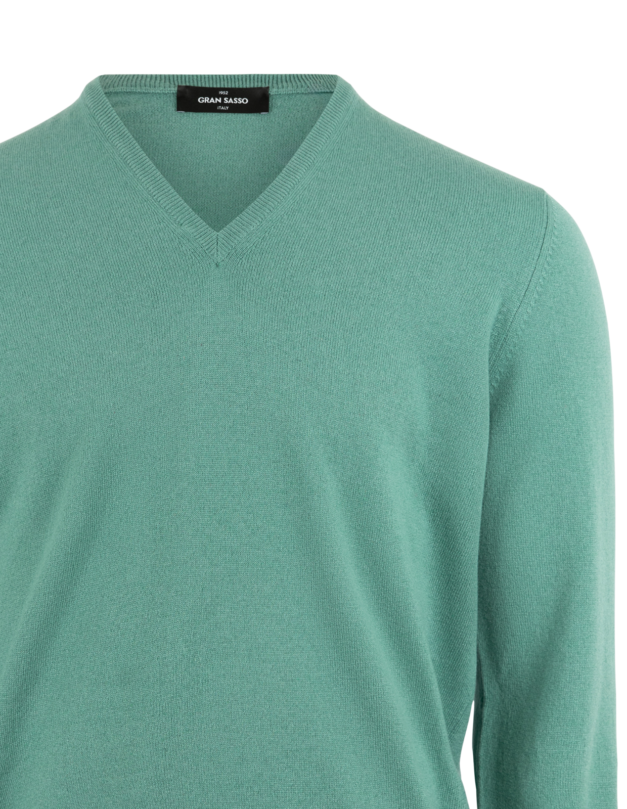 Tröja V-ringad Cashmere Mossgrön 48