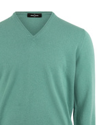 Tröja V-ringad Cashmere Mossgrön 48