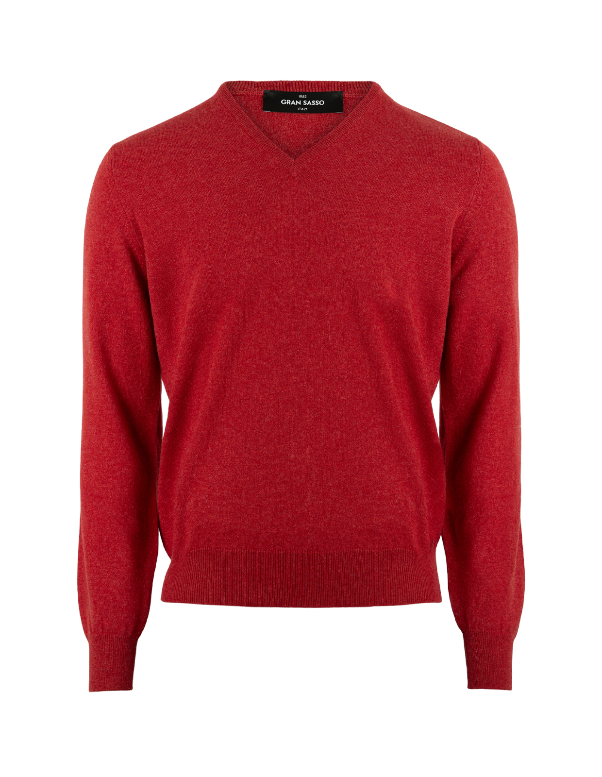 Tröja V-ringad Cashmere Vinröd