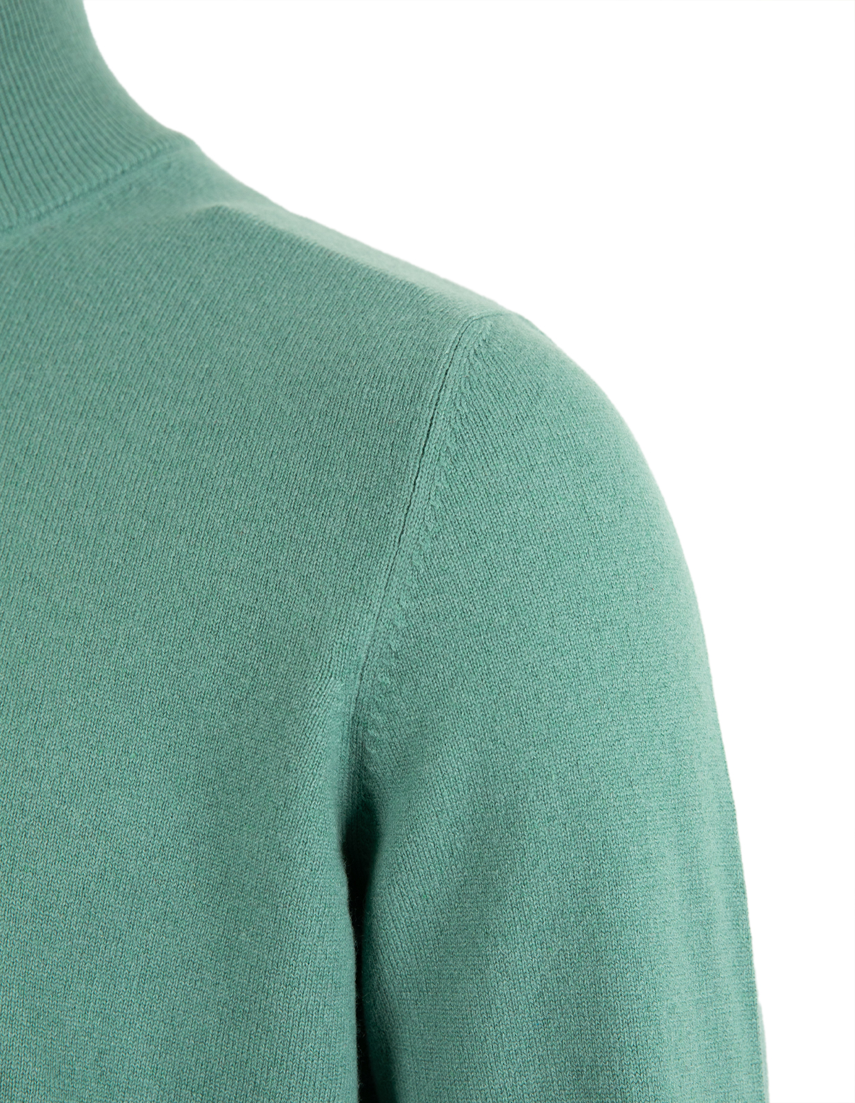 Tröja Zip Cashmere Mossgrön 54