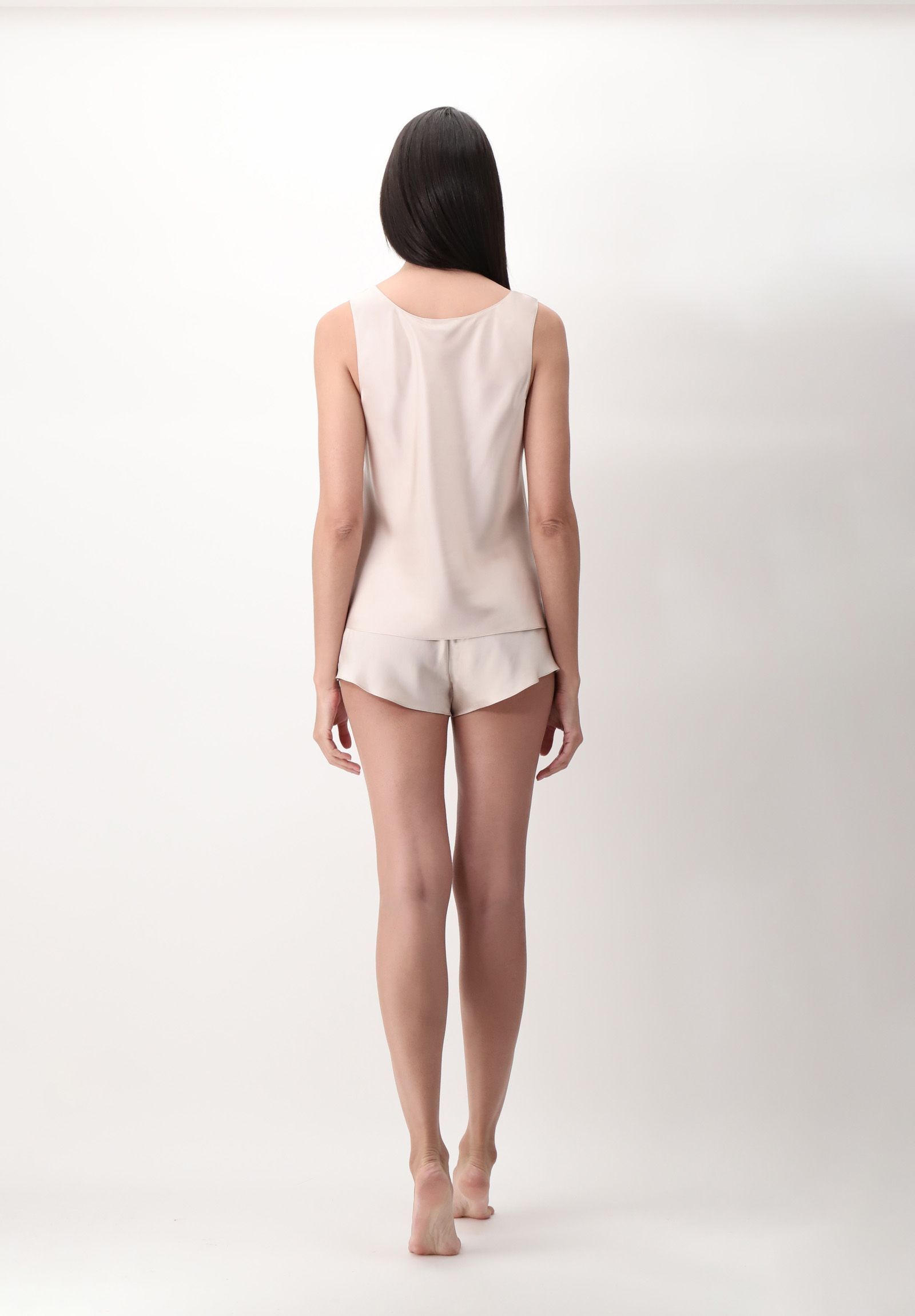 Shorts Siden Champagne