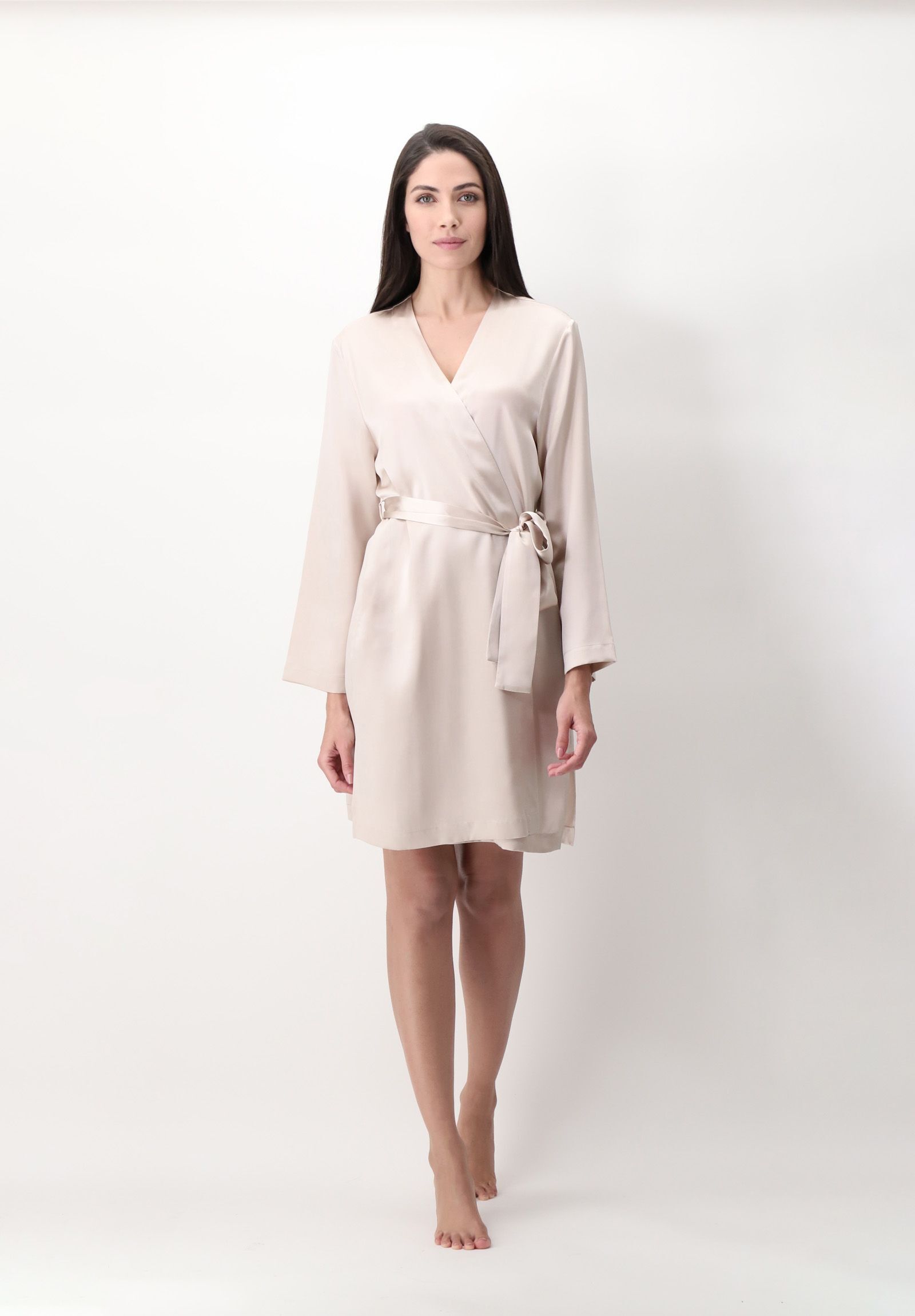 Kimono Siden Champagne