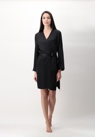 Kimono Siden Svart