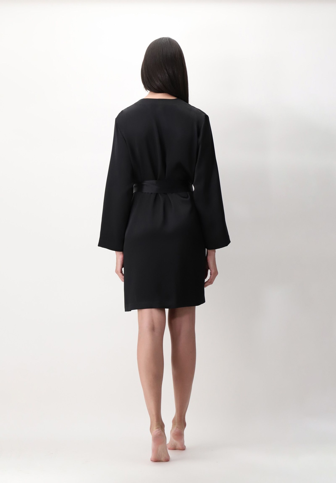 Kimono Siden Svart S