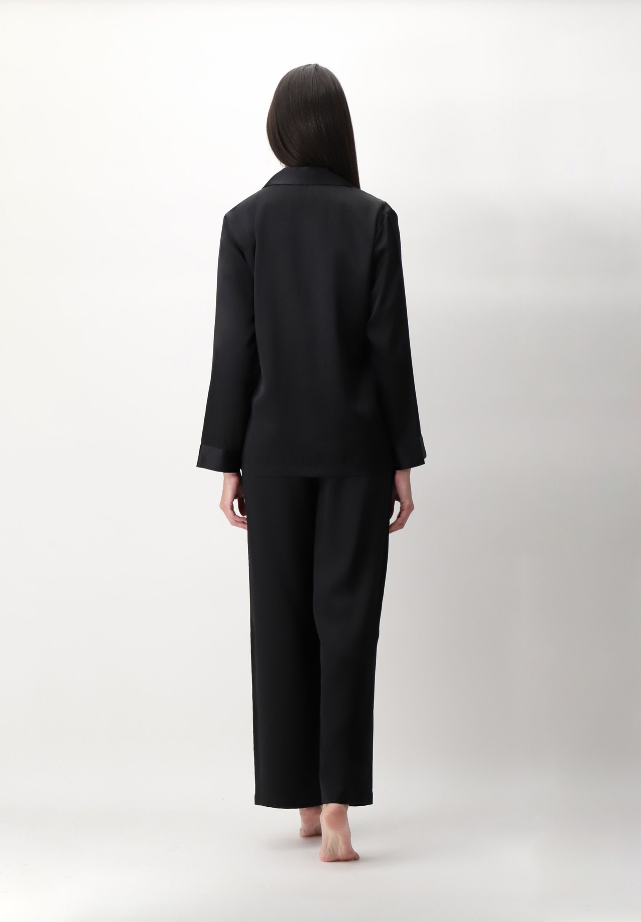 Pyjamas Siden Svart