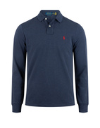Custom Slim Fit Long Sleeve Polo Mörkblå L