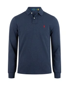 Custom Slim Fit Long Sleeve Polo Mörkblå