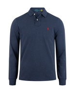 Custom Slim Fit Long Sleeve Polo Mörkblå L