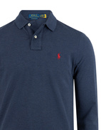 Custom Slim Fit Long Sleeve Polo Mörkblå L