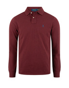 Custom Slim Fit Long Sleeve Polo Vinröd M