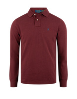 Custom Slim Fit Long Sleeve Polo Vinröd
