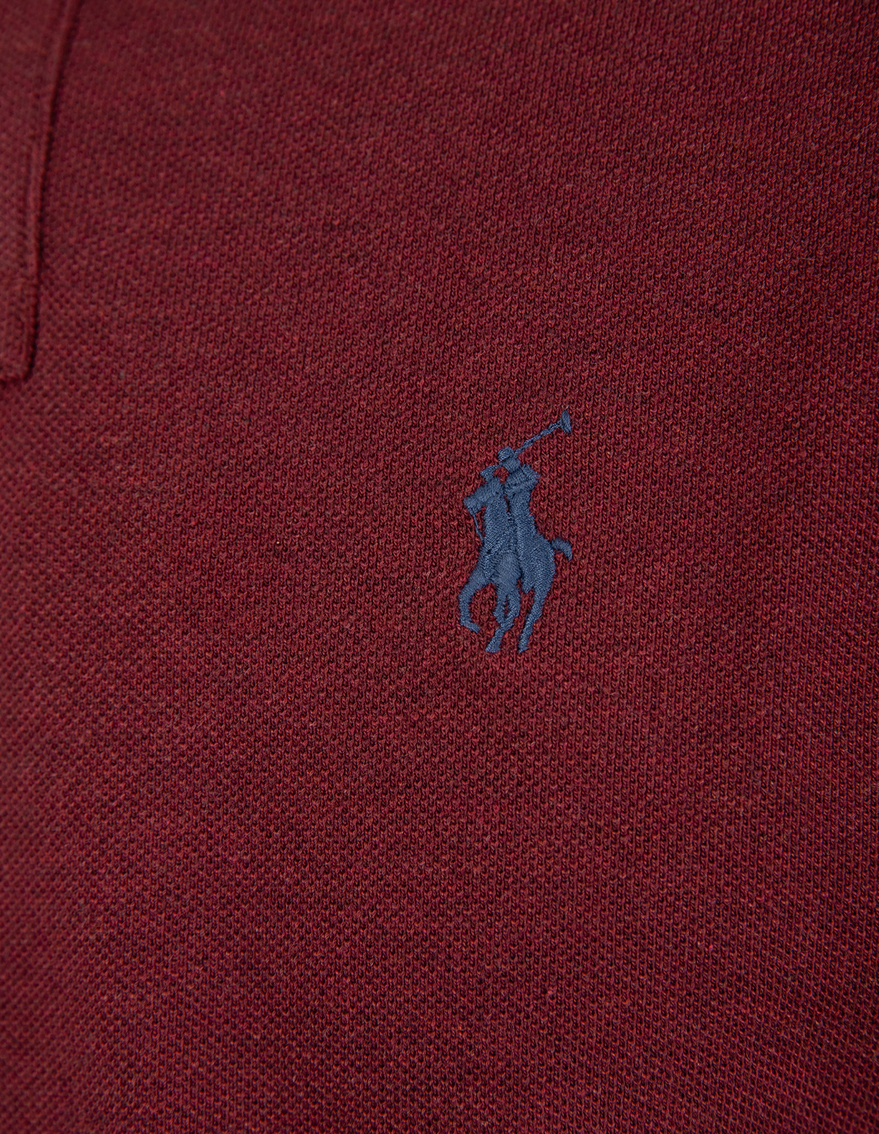 Custom Slim Fit Long Sleeve Polo Vinröd M