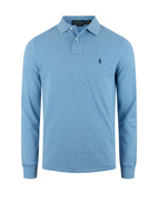 Custom Slim Fit Long Sleeve Polo Blåmelererad S