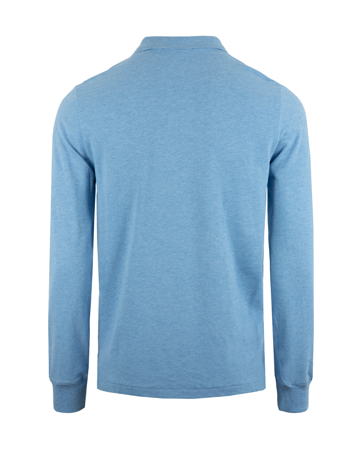 Custom Slim Fit Long Sleeve Polo Blåmelererad S