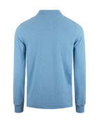 Custom Slim Fit Long Sleeve Polo Blåmelererad S