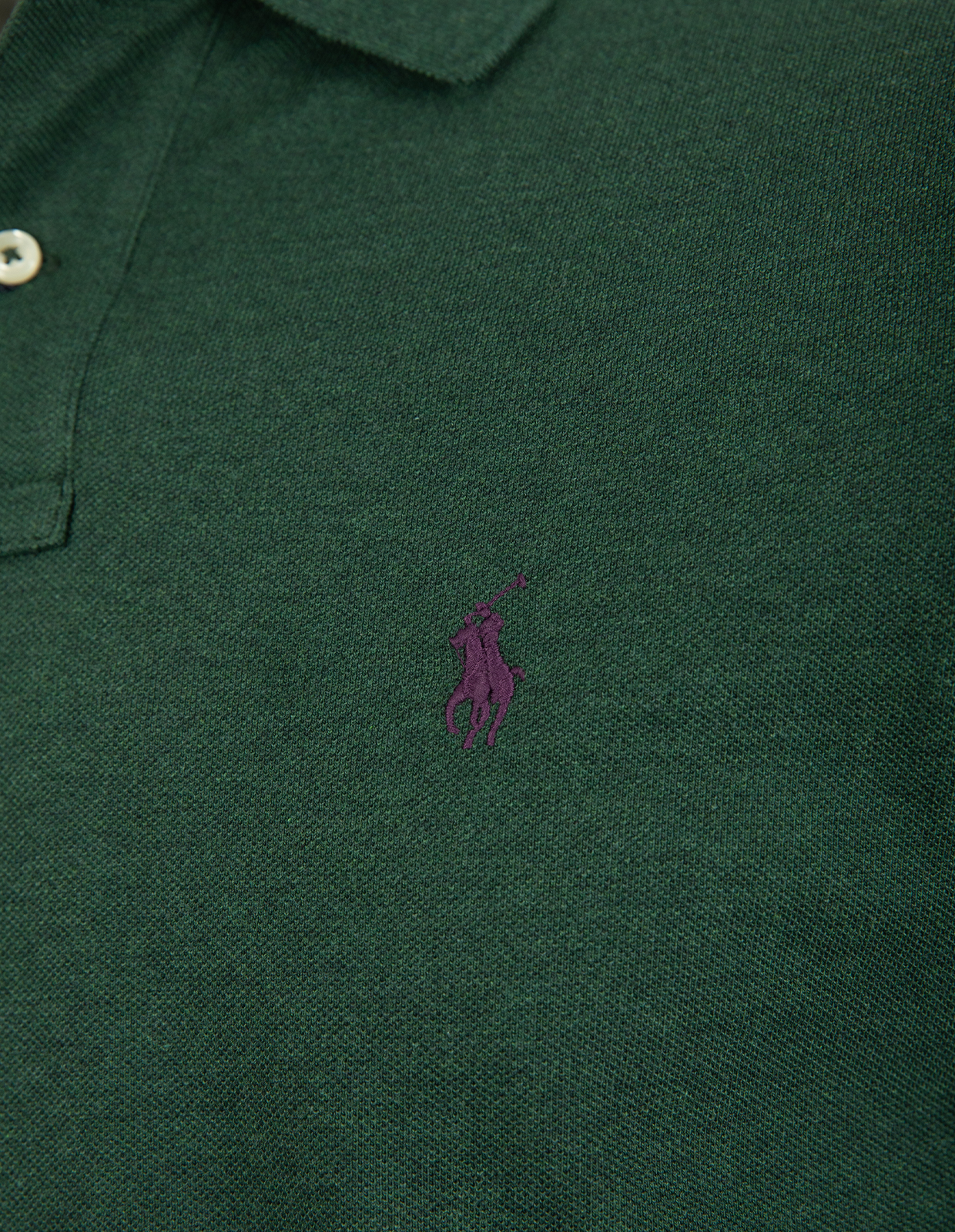 Custom Slim Fit Long Sleeve Polo Grönmelerad