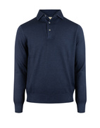 Gran Sasso Pikétröja Stickad Merinoull Navy 52