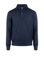 Gran Sasso Pikétröja Stickad Merinoull Navy 52