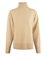 Vanille Polotröja Ull Ljusbeige S