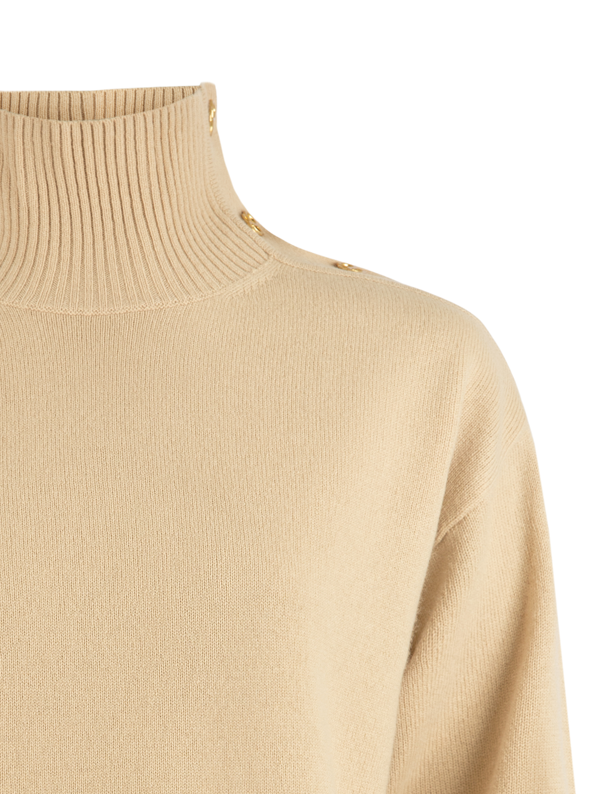 Vanille Polotröja Ull Ljusbeige S