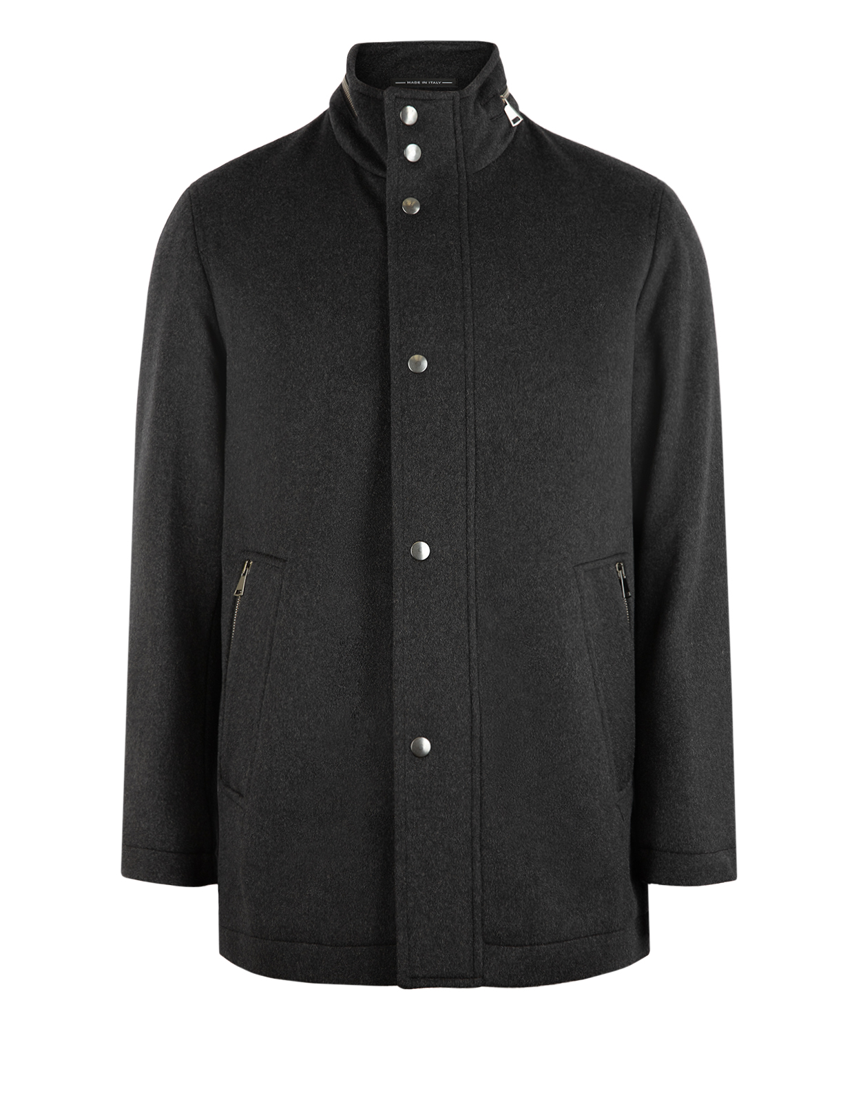 Jacka Lång Ull Cashmere Mörkgrå