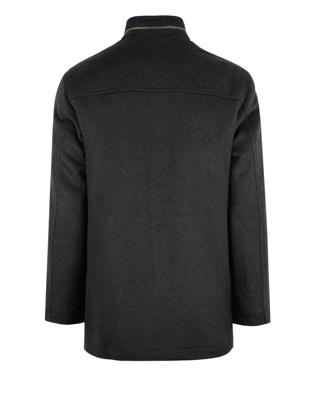 Jacka Lång Ull Cashmere Mörkgrå