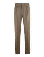 Sartorial Trouser II Dubbelplissering Covert Ull Mörkbeige