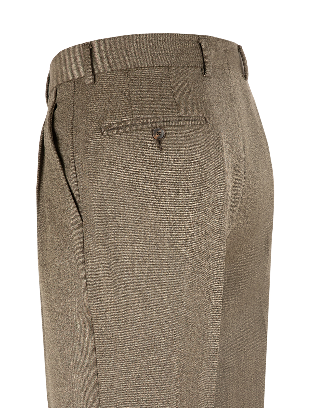 Sartorial Trouser II Dubbelplissering Covert Ull Mörkbeige